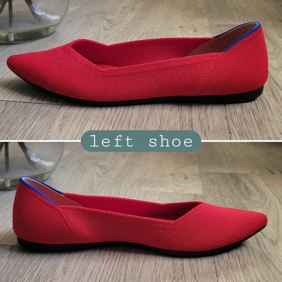 Rothy's The Point Chili Red Flats, Red Trim Insoles, Women's US 8.5 EU 39 - Picture 9 of 16